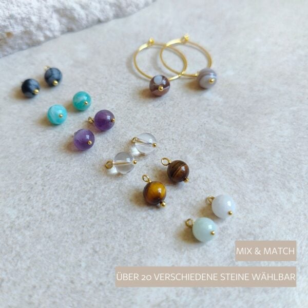 Edelstein Charms, Edelsteinohrringe, Edelsteinschmuck, Studio Naiona