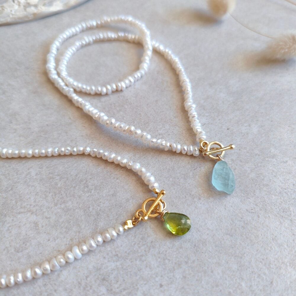 STUDIO NAIONA OCEAN SOUL Kette, Titelbild, Peridot & Aquamarin, gold